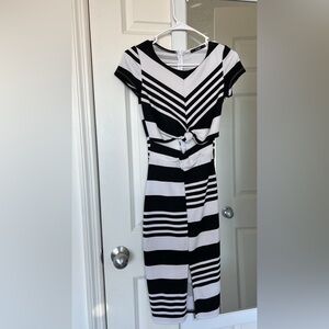 Black and white cut out dress